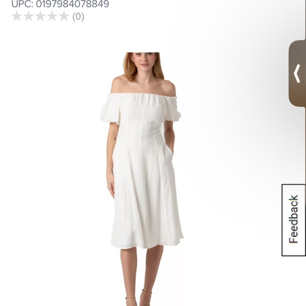 Sam Edelman White Off-the-Shoulder Midi Dress